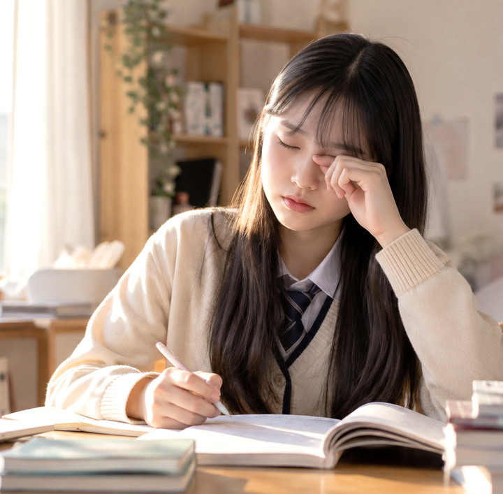 강남 수험생 눈피로 – 공부 중 눈의 피로를 느끼는 수험생