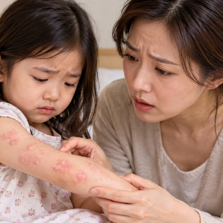 노원두드러기한방 – 팔에 나타난 붉은 두드러기와 가려움으로 힘들어하는 아이