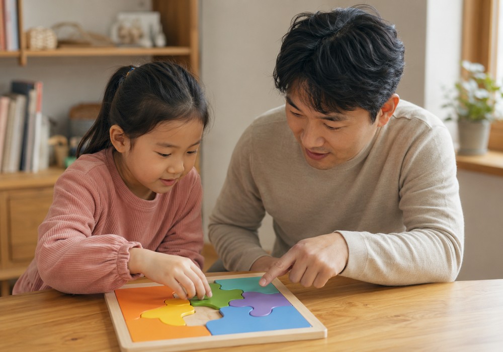 아이의 유형에 따라 다른 접근을 설명하는 진료 장면