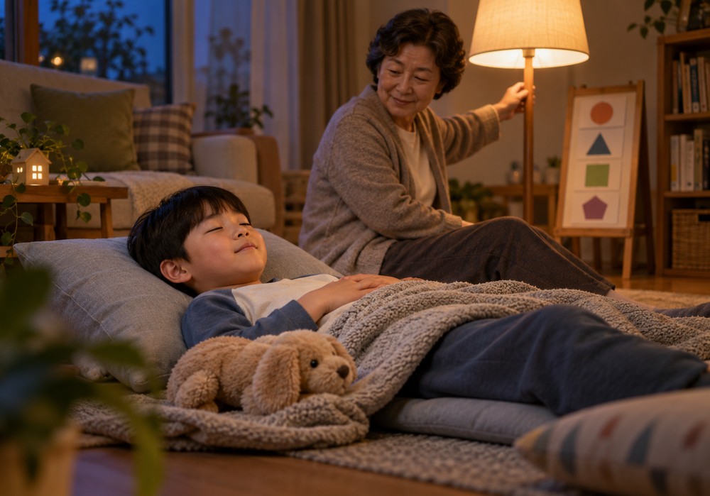 목동 틱악화시기 — 아이의 체질과 긴장도를 살피는 한방 진료 모습