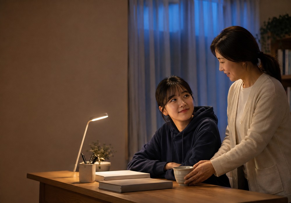 잠실 수험생한약 — 책상에 앉아 공부하다 지쳐 집중이 흐트러진 아이의 모습