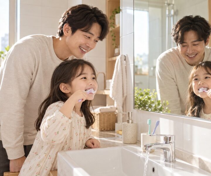 양치해도 아이 입냄새가 반복될 때 아이를 지켜보는 아빠