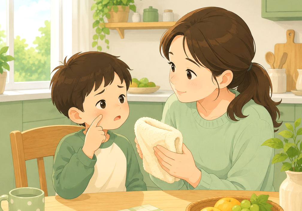 구리남양주 축농증 — 코를 답답해하는 아이를 살피는 모습