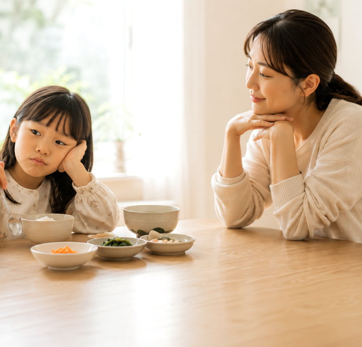 동탄 식욕부진 – 아이가 밥상 앞에서 수저만 든 채 먹지 않는 모습