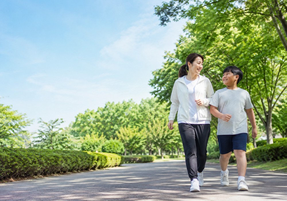 성장을 지키며 체중을 관리하는 생활관리 장면