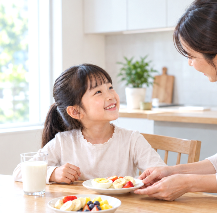 송도성장기간식 – 성장기에 과일과 다양한 간식을 먹는 아이