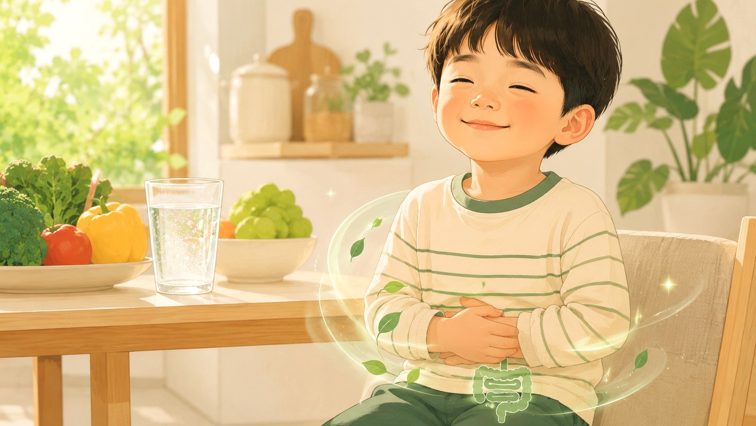대전 변비 – 배변이 힘들어 배를 만지는 아이