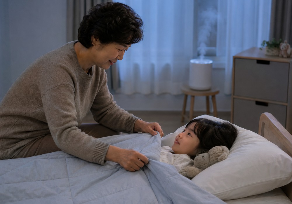 감기 회복기 아이를 위한 생활관리 장면