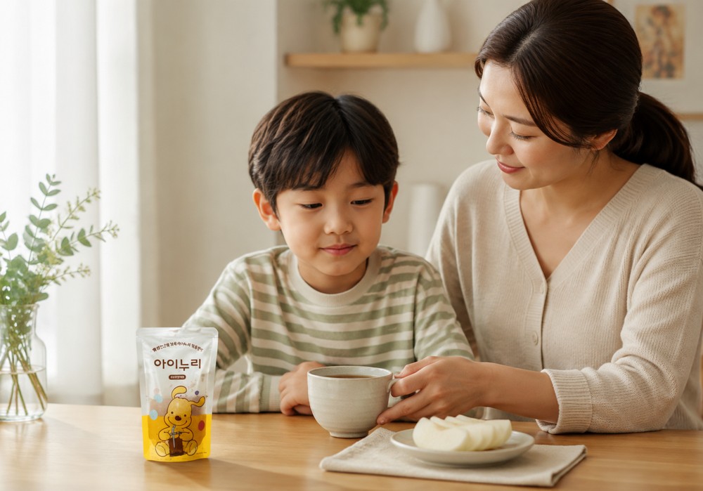 대전 폐렴회복한약 — 아이누리한의원 대전점 진료 공간에서 아이를 살피는 모습