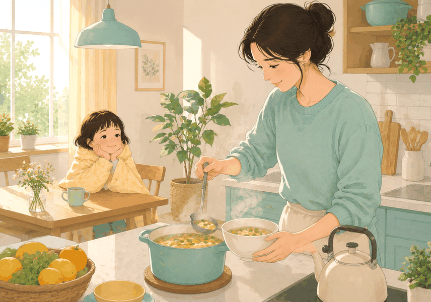 천안 감기 — 진료실에서 아이의 컨디션을 상담하는 장면