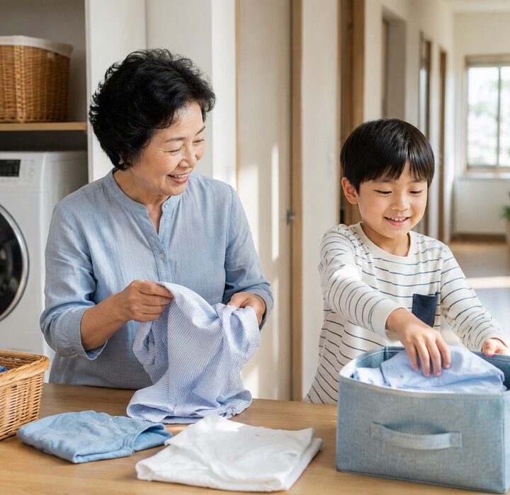 광주신세계 물사마귀 – 진료실에서 아빠와 아이가 원장님 설명을 듣는 장면