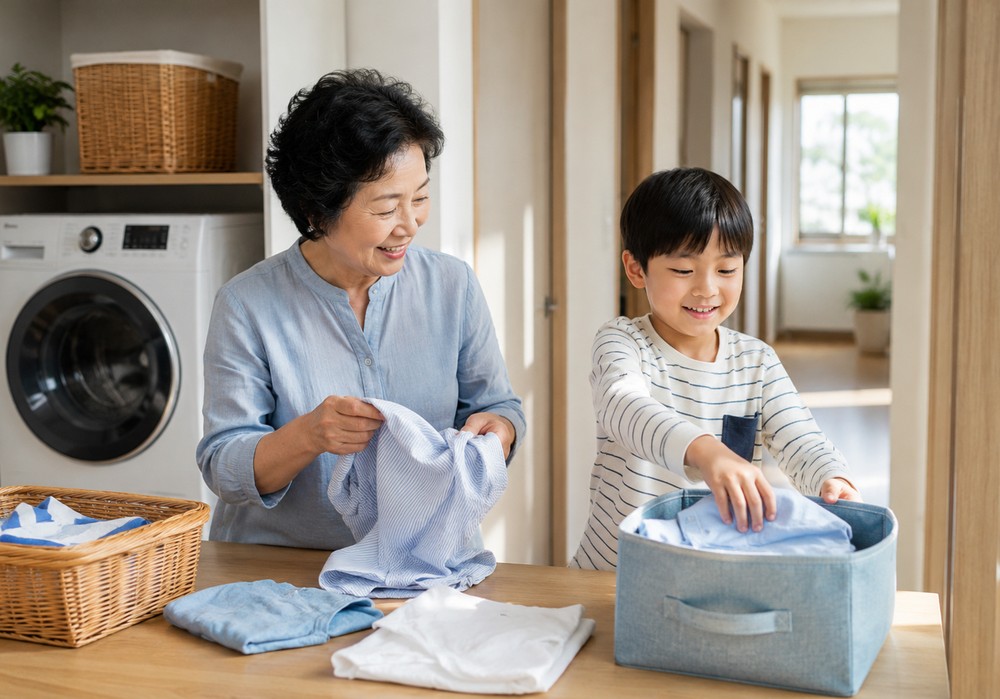 광주신세계 소아 물사마귀 — 아이 팔에 오돌토돌한 작은 발진을 부모가 살펴보는 장면
