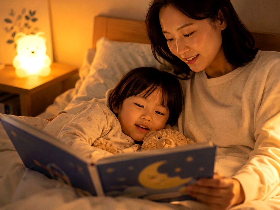 전주 야경증 – 아이가 편안하게 잠든 침실 풍경