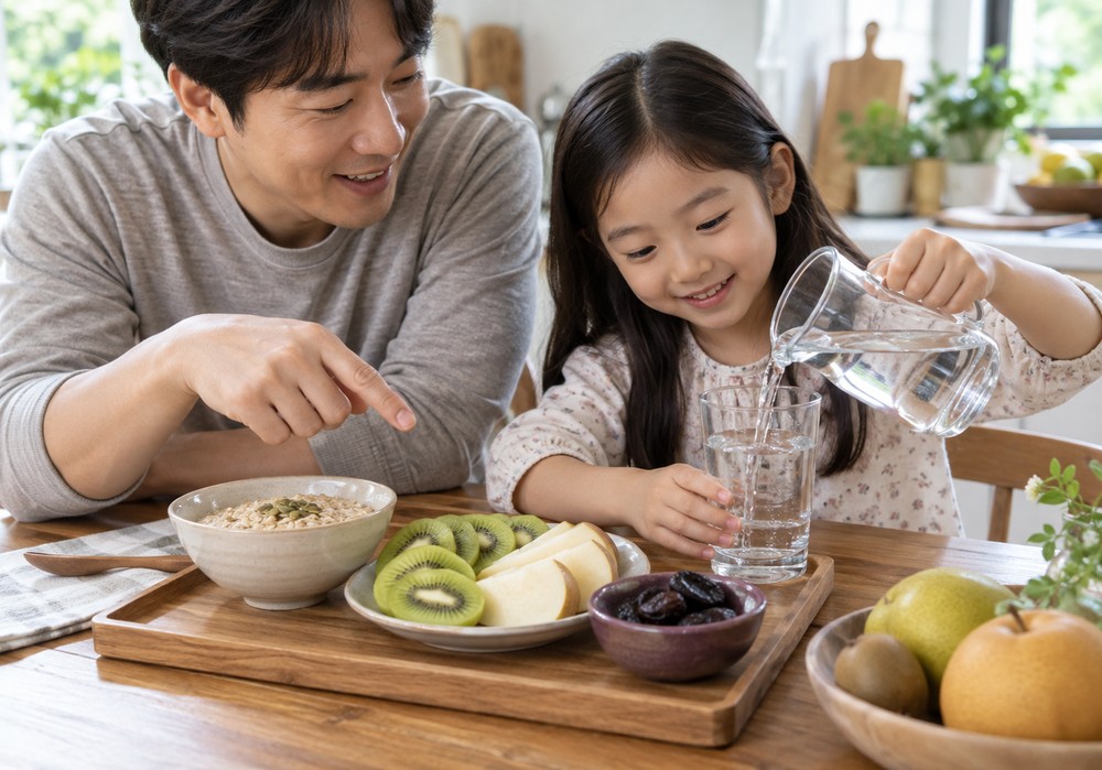 전주 아이 배변통증 생활관리 물 채소 배변 리듬