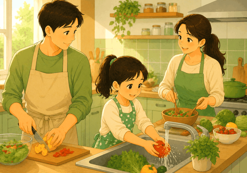 성조숙증 생활관리 — 균형 잡힌 식사와 운동하는 아이