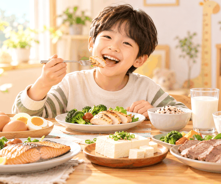 구미성장기식단 – 채소와 단백질 식품을 골고루 먹는 성장기 아이