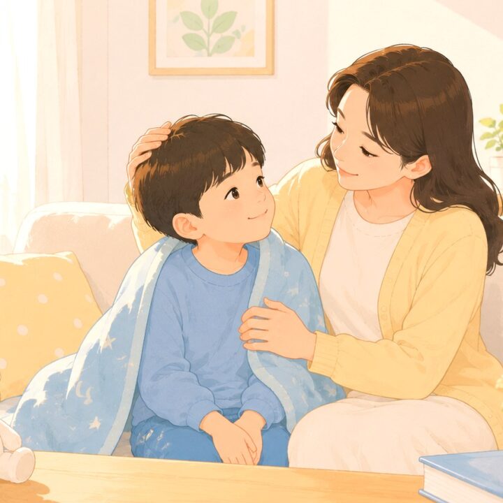 김해장유 소아 야뇨증 – 아침에 아이를 다정하게 안심시키는 엄마
