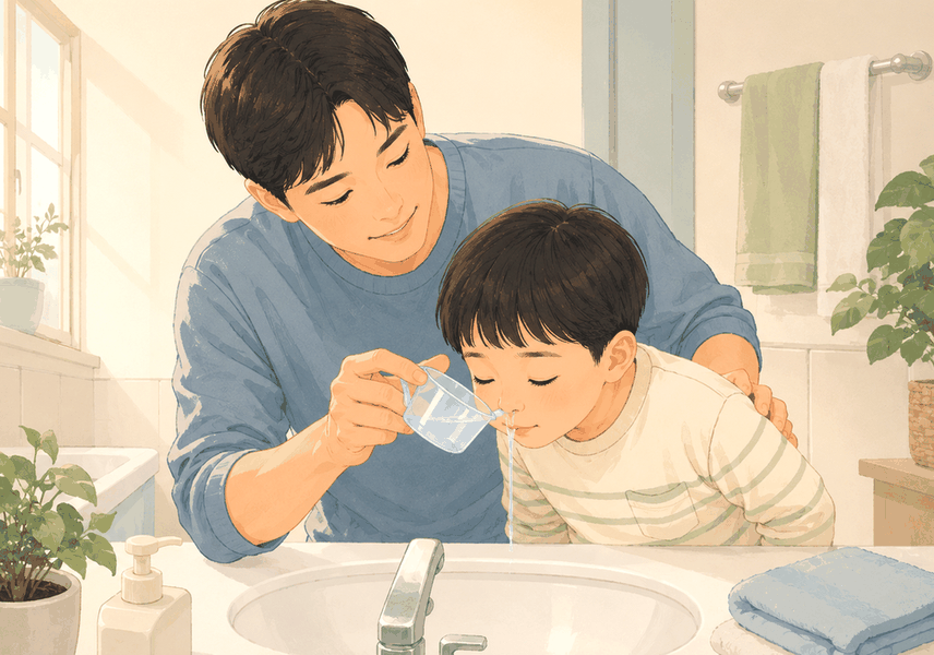울산 축농증 시기별 변화를 설명하는 진료 장면