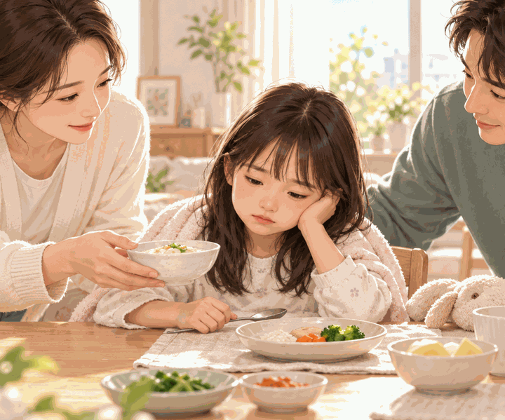 울산식욕부진회복기 – 식욕이 떨어져 음식을 앞에 두고 망설이는 아이